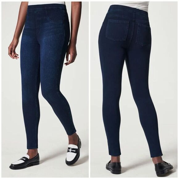 Spanx Jeanish Twilight Dark Wash Skinny Jean Leggings Jeggings Size S - Picture 1 of 9